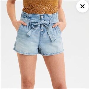 American Eagle Outfitters paper bag jean Mom shorts with button fly Size 0